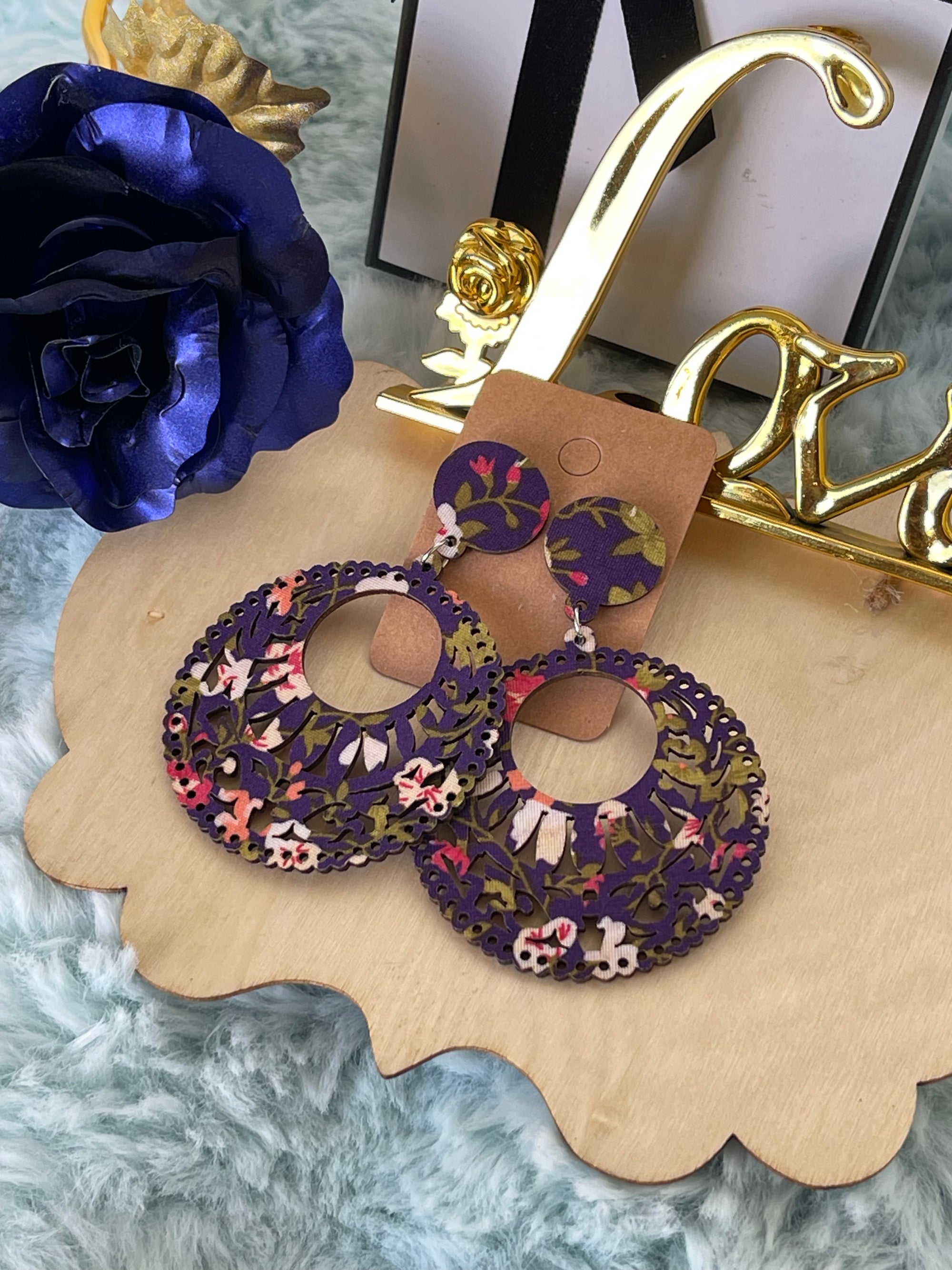 Orecchini Amany Lobo Pendenti In Legno Stile Etnico Bohémien