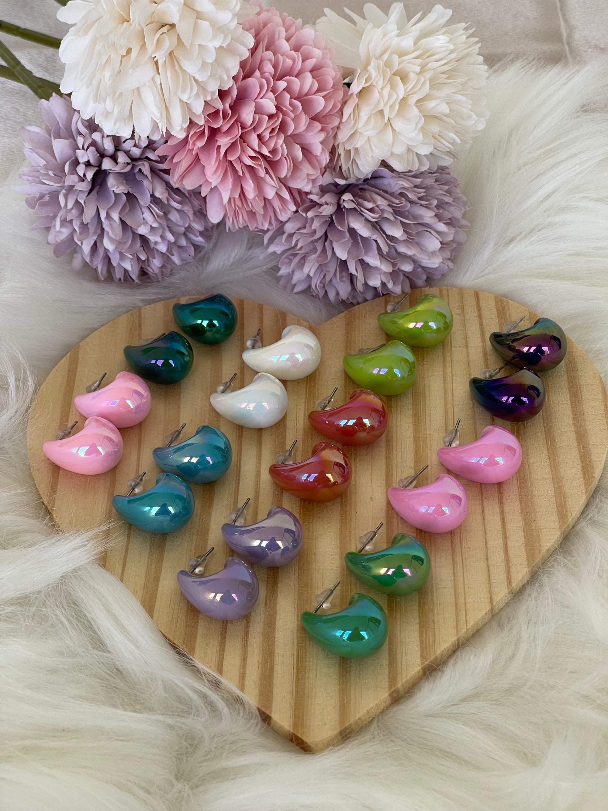 Orecchini Goccia Effetto Specchio – Colori Mix