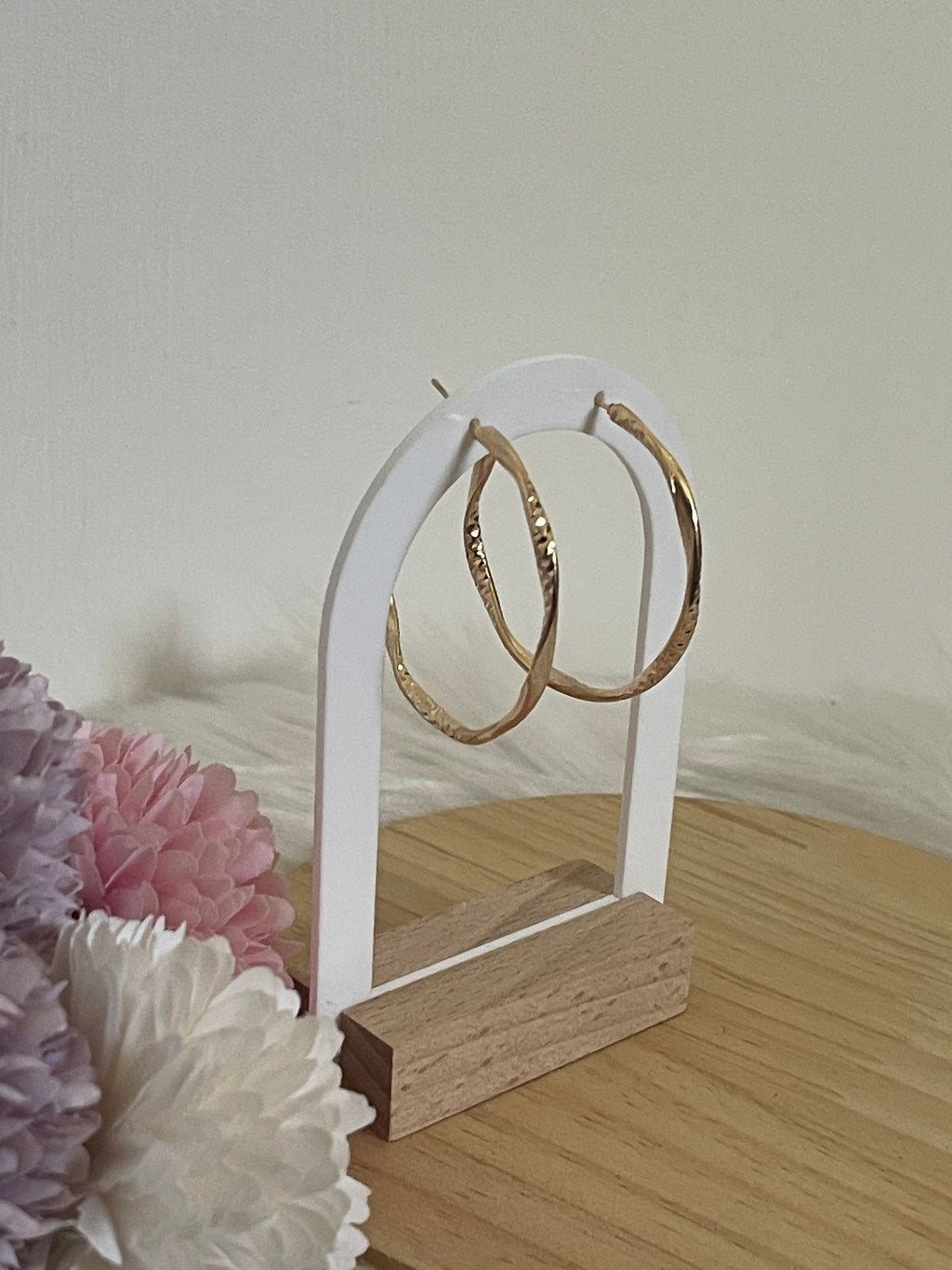 Orecchini Aria Hoops a Cerchio Martellati in Acciaio Inossidabile - Cerchi Intrecciati Oro e Argento Impermeabili
