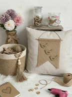 Set 3 Uccellini Decorativi in Juta Shabby Chic - 5cm | Applicazioni Artigianali per Fai da Te e Bomboniere