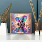Kit Diamond Painting 5D - Elefante Arcobaleno Magico (20x20cm) - Ricamo a Diamante Fai-da-Te per Relax e Decorazione Casa