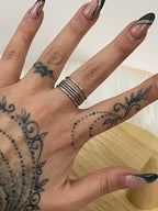 Anello Sinfonia Multi-Fascia "Silver Harmony" in Acciaio Inossidabile – Design 5 Livelli Regolabile