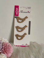 Set 3 Uccellini Decorativi in Juta Shabby Chic - 5cm | Applicazioni Artigianali per Fai da Te e Bomboniere