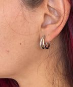 Orecchini Brillante Duo in Argento 925 con Zirconi