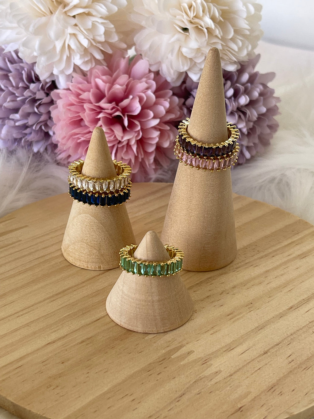 Anello Belle Époque Regolabili in Acciaio con Zirconi Colorati – Eleganza per Ogni Occasione