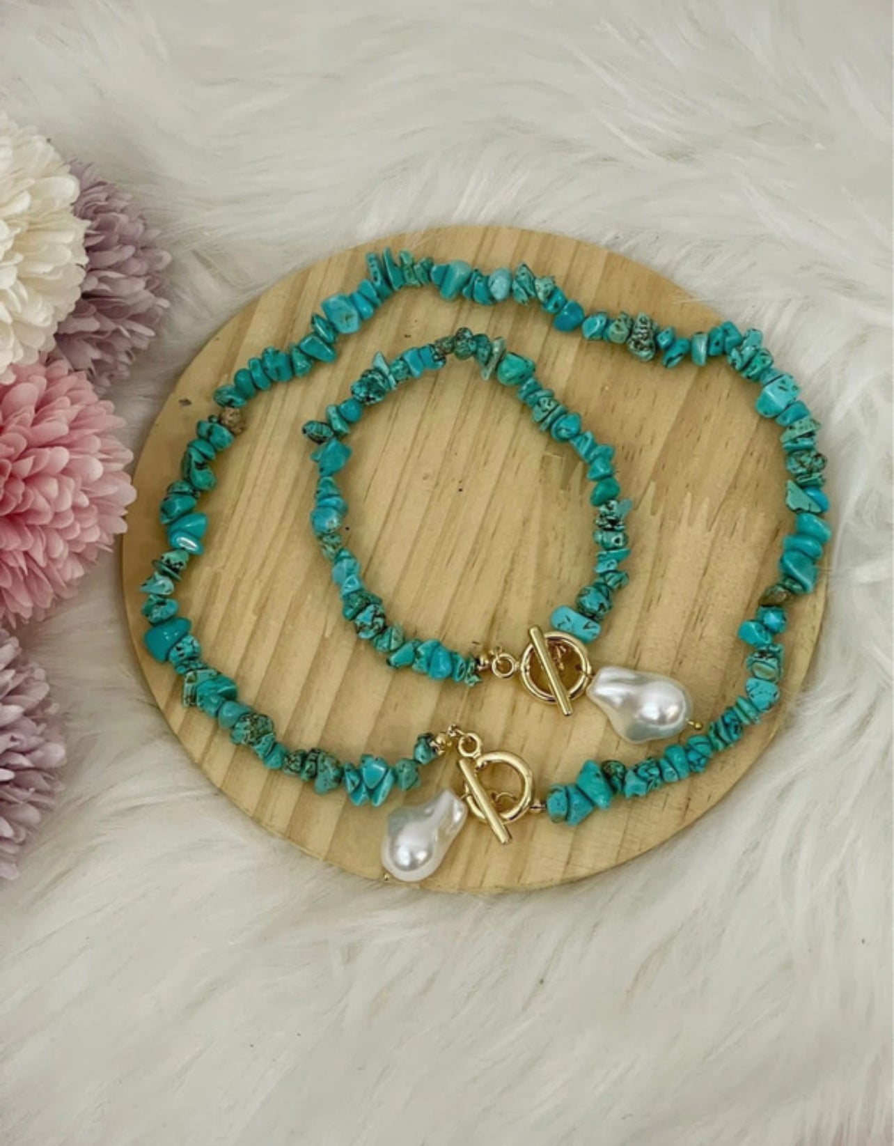 Pietra Turchese e Perla Barocca: Parure Collana e Bracciale, Protezione e Stile Unici