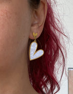 Orecchini Lumicor Cuore Pendenti in Acciaio Inossidabile Oro e Madreperla – Eleganza e Leggerezza