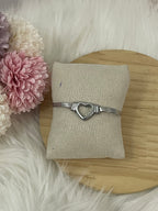 Bracciale Corazón Radiante in Acciaio Inossidabile – Maglia Snake Piatta Oro e Argento