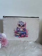 Pochette Makeup Gufo Lettore – Beauty Case in Canvas con Grafica Originale