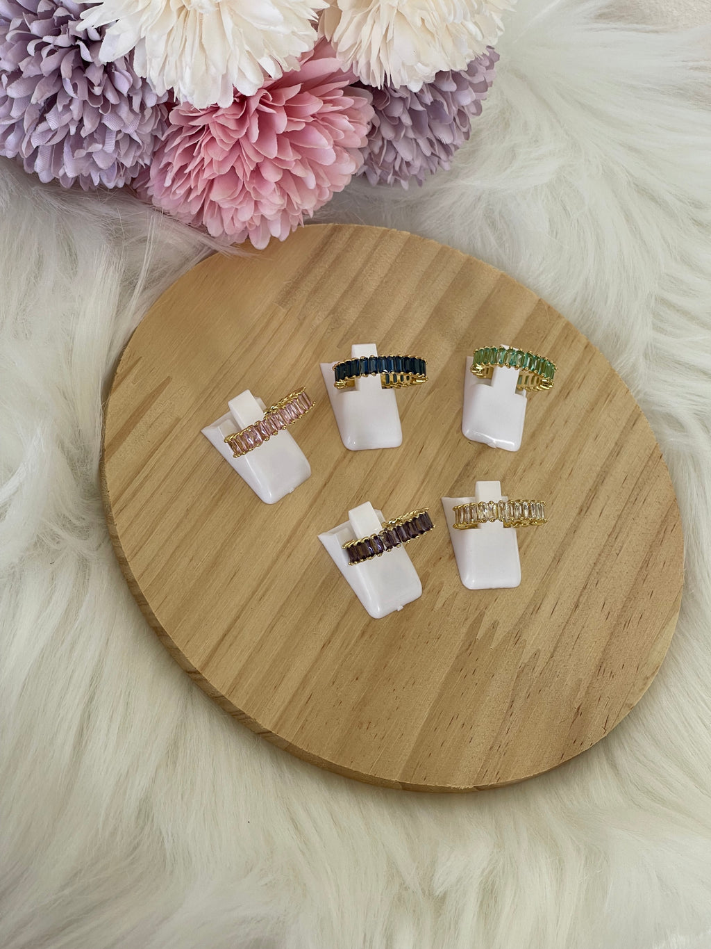 Anello Belle Époque Regolabili in Acciaio con Zirconi Colorati – Eleganza per Ogni Occasione