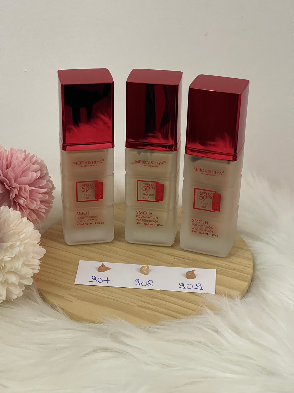 Fondotinta MEIDAISHIYA Sleek Super Cover SPF 50 – Idratante, Waterproof e Lunga Durata (45ml)