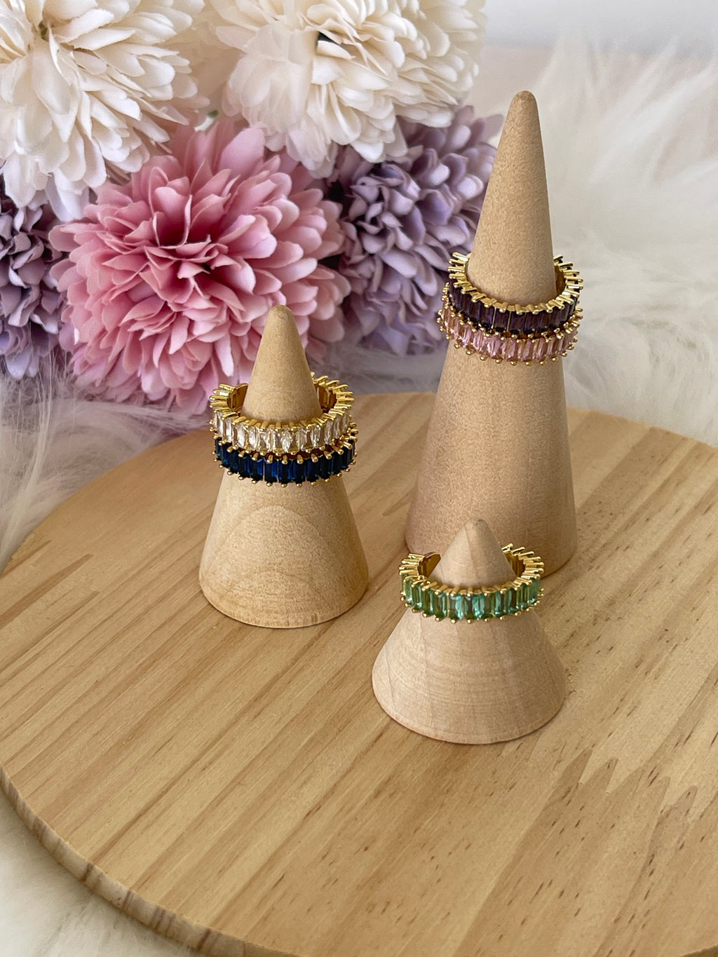 Anello Belle Époque Regolabili in Acciaio con Zirconi Colorati – Eleganza per Ogni Occasione