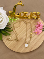 Collana Battito in Acciaio Inossidabile con Ciondolo Cuore e Stelle