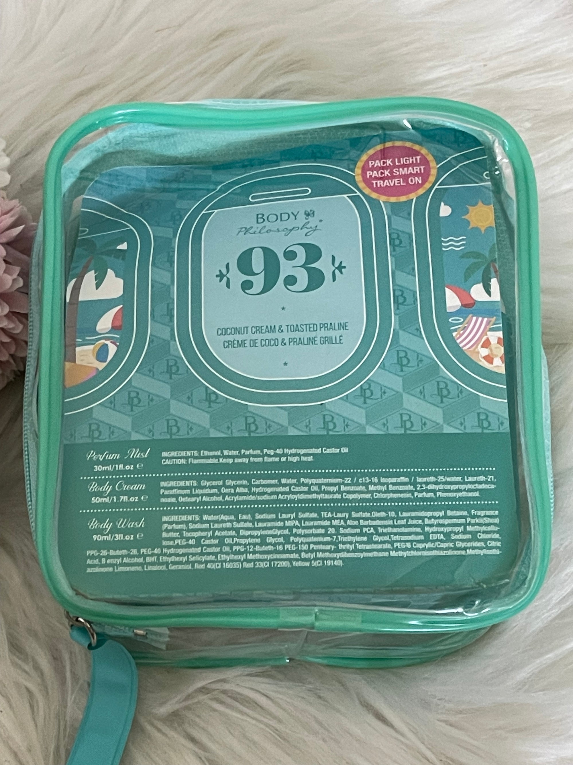 Set Viaggio Cocco e Pralina 93 - Body Philosophy (Kit 3 Pezzi con Pochette)
