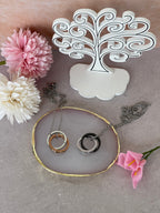 Collana Armonia Doppio Anello Intrecciato in Acciaio Inossidabile – Argento/Oro Rosa o Argento/Nero