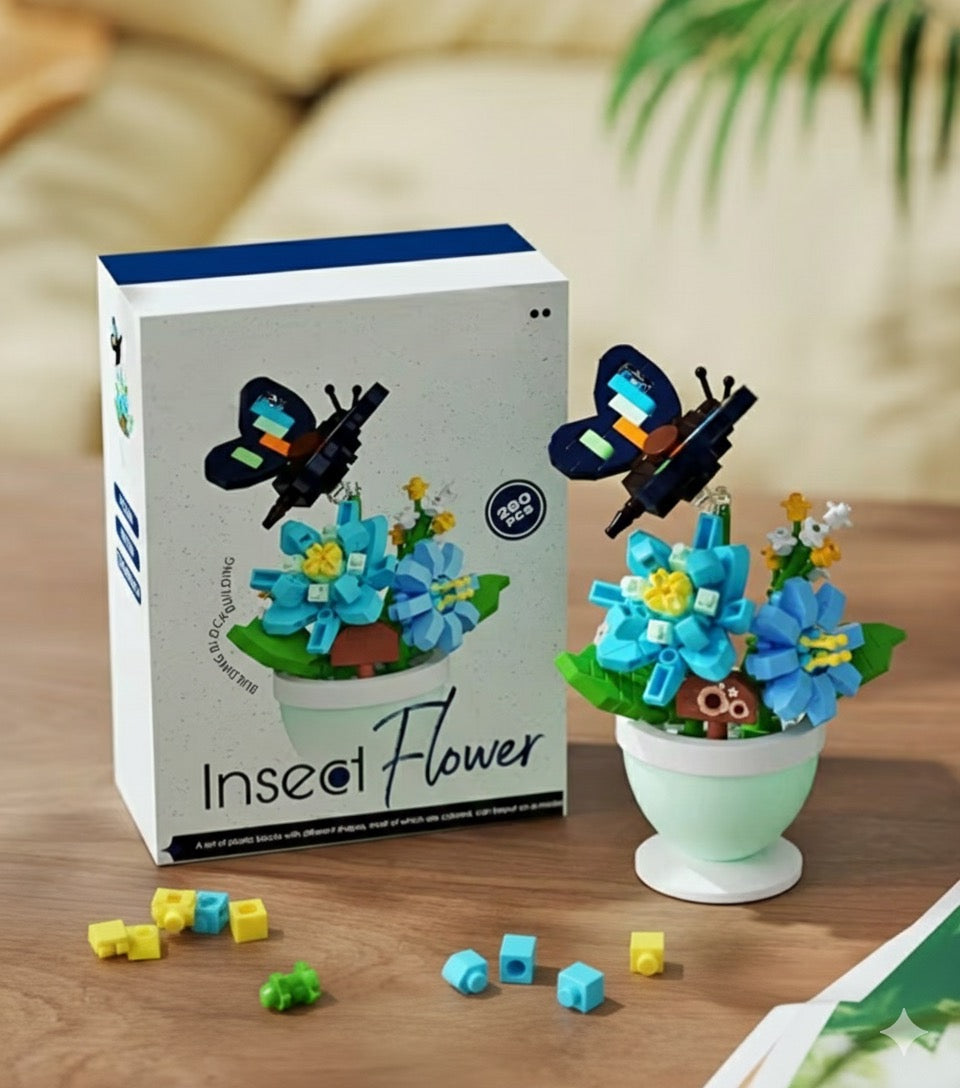 Set Costruzione Fiore in Vaso e Farfalla Mattoncini | 280 Pcs