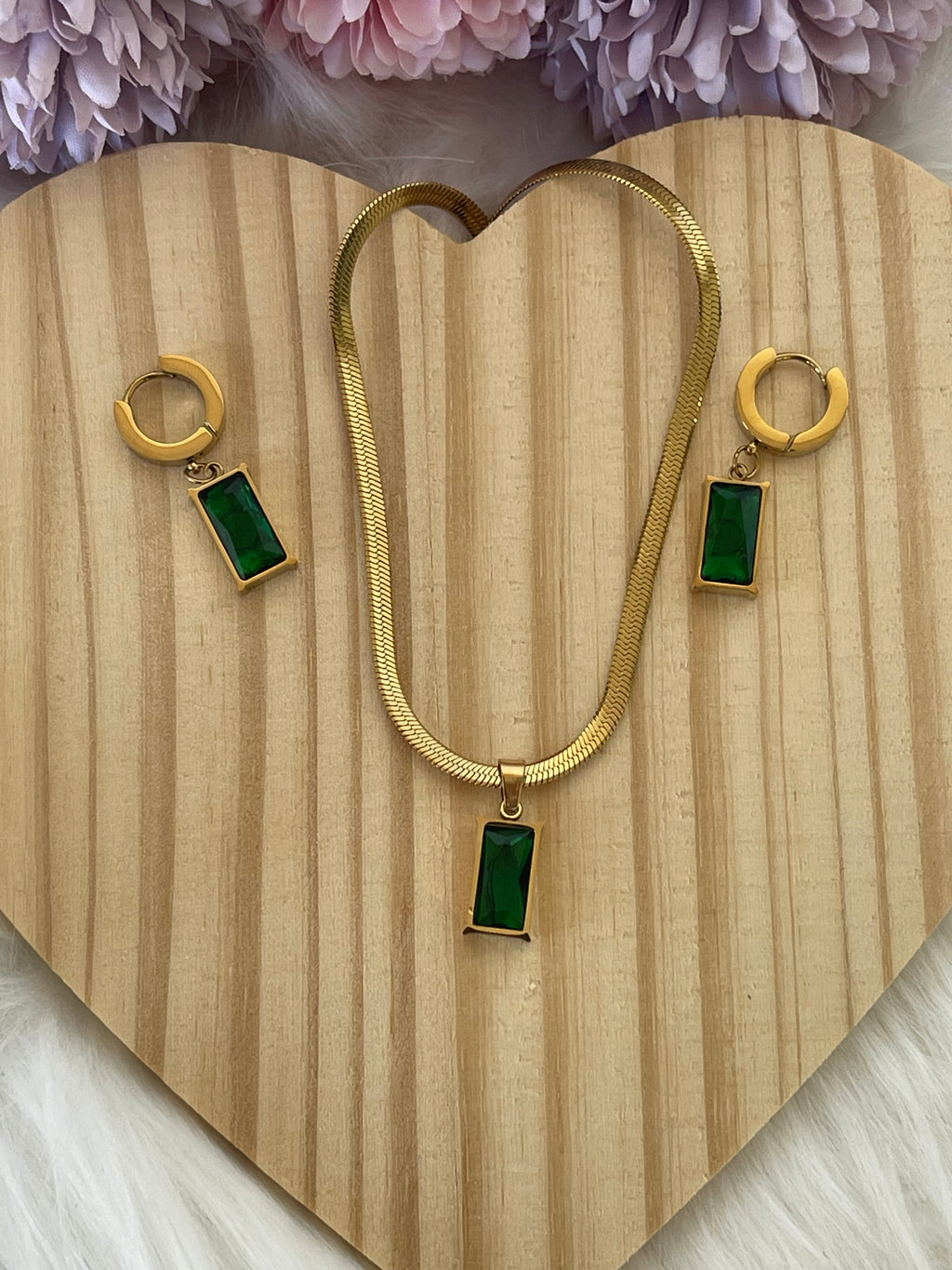 Collana e Orecchini Minimal Chic - Set di Gioielli in Acciaio Inossidabile