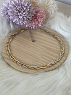 Collana Choker Intrecciata Acciaio 3 Colori (Oro, Argento, Rosé) | Stile Tricolor