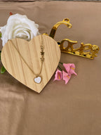 Collana Battito in Acciaio Inossidabile con Ciondolo Cuore e Stelle