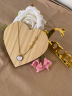 Collana Battito in Acciaio Inossidabile con Ciondolo Cuore e Stelle