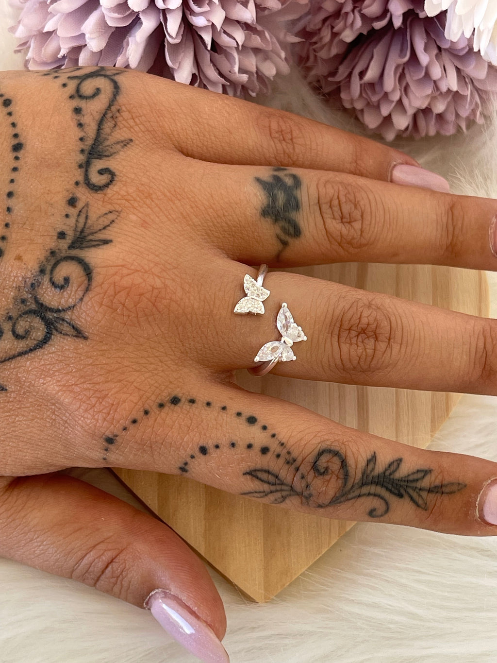 Anello Farfalla in Argento Sterling 925 con Zirconi