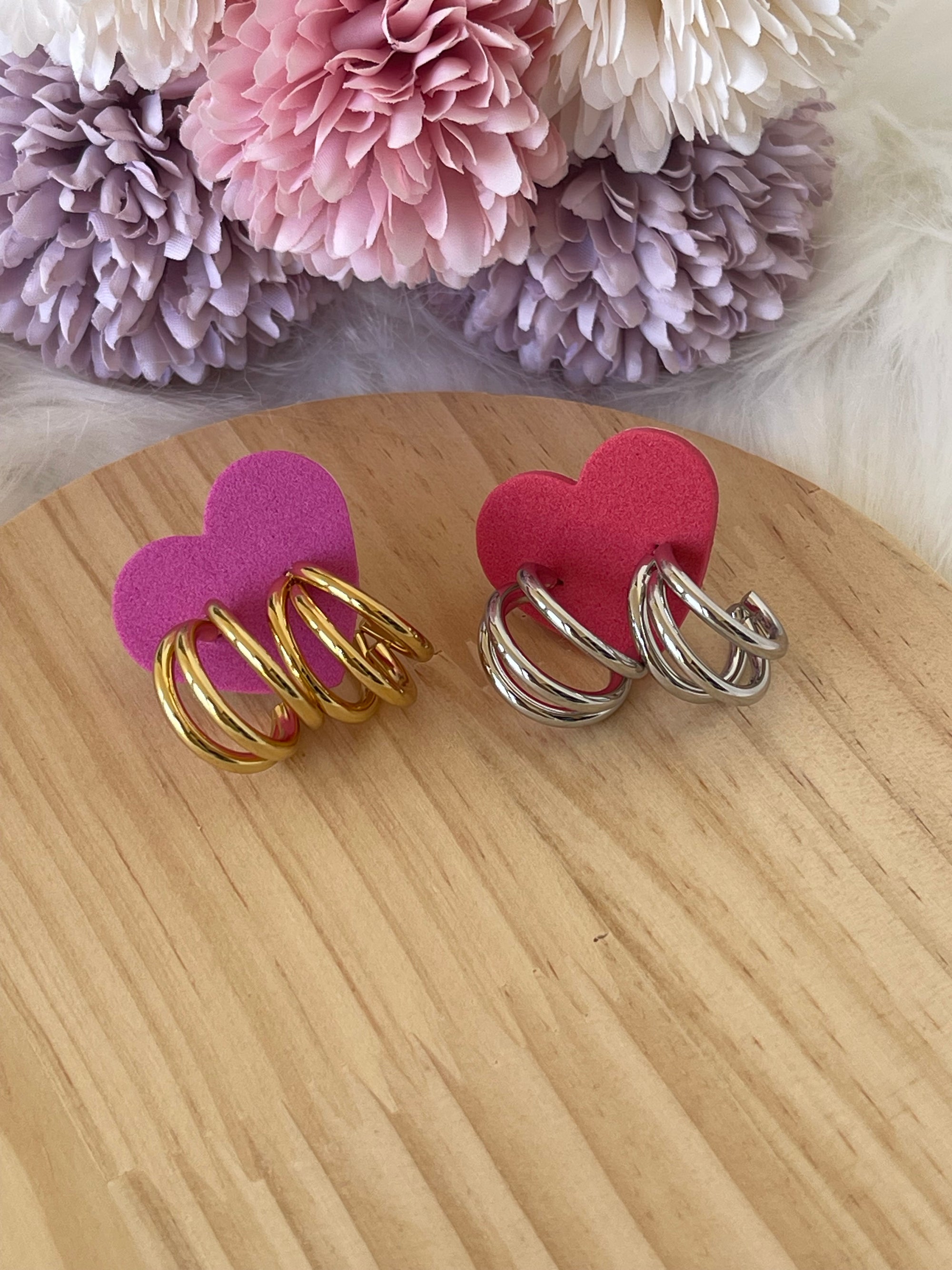 Orecchini Triana a Cerchio Triplo in Acciaio Inossidabile - Design Minimal a 3 Fasce - Oro e Argento