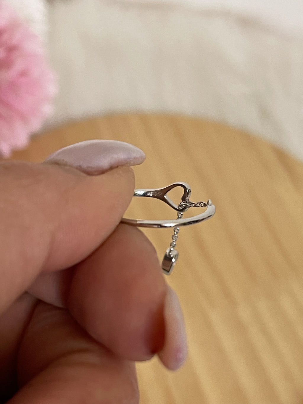 Anello Chérie Pendente con Cuore e Punto Luce in Argento 925