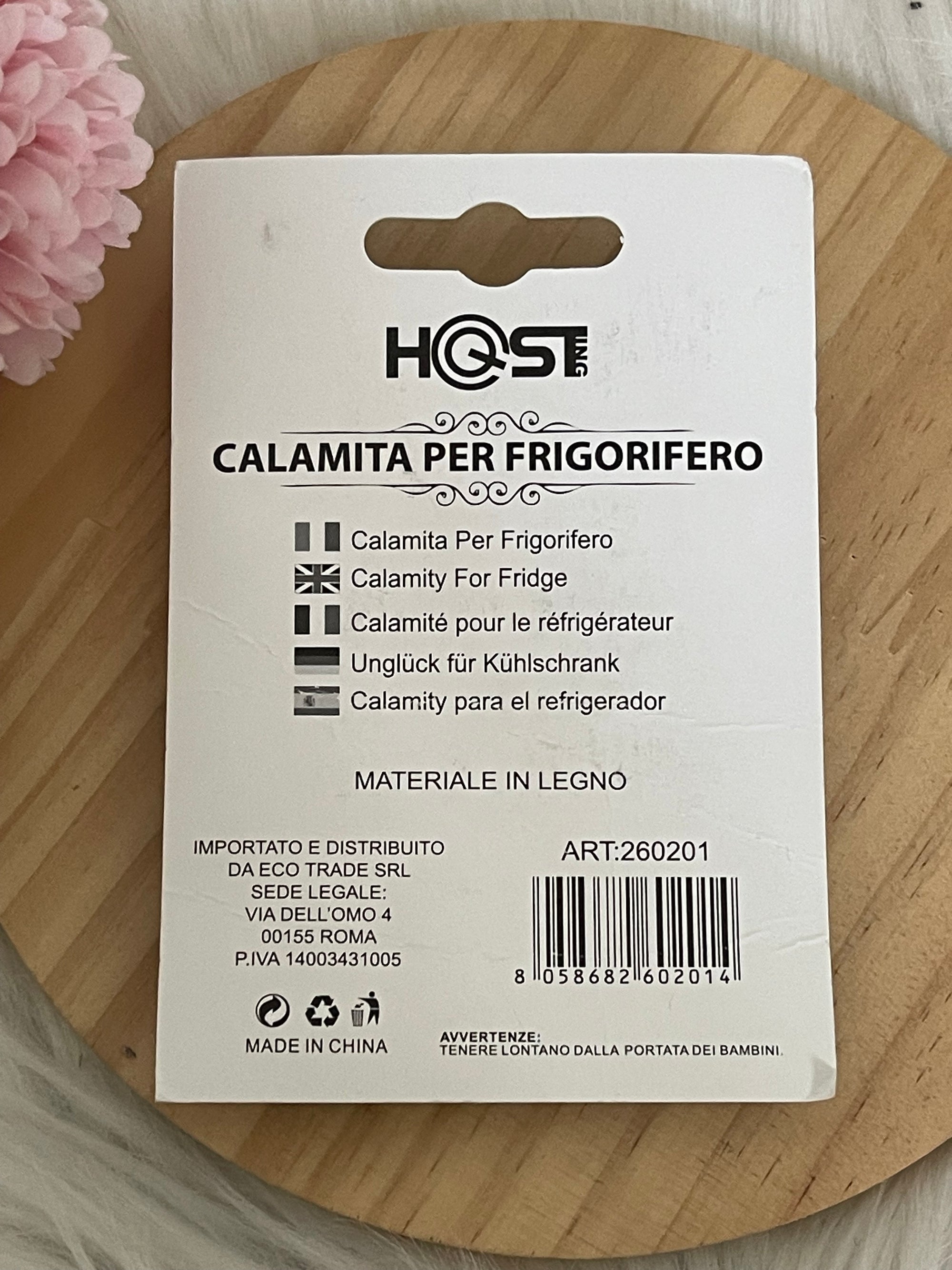 Calamita da Frigo in Legno con Frase "Amici e Risate" – Design Vintage Shabby Chic
