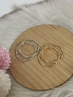 Orecchini Aria Hoops a Cerchio Martellati in Acciaio Inossidabile - Cerchi Intrecciati Oro e Argento Impermeabili
