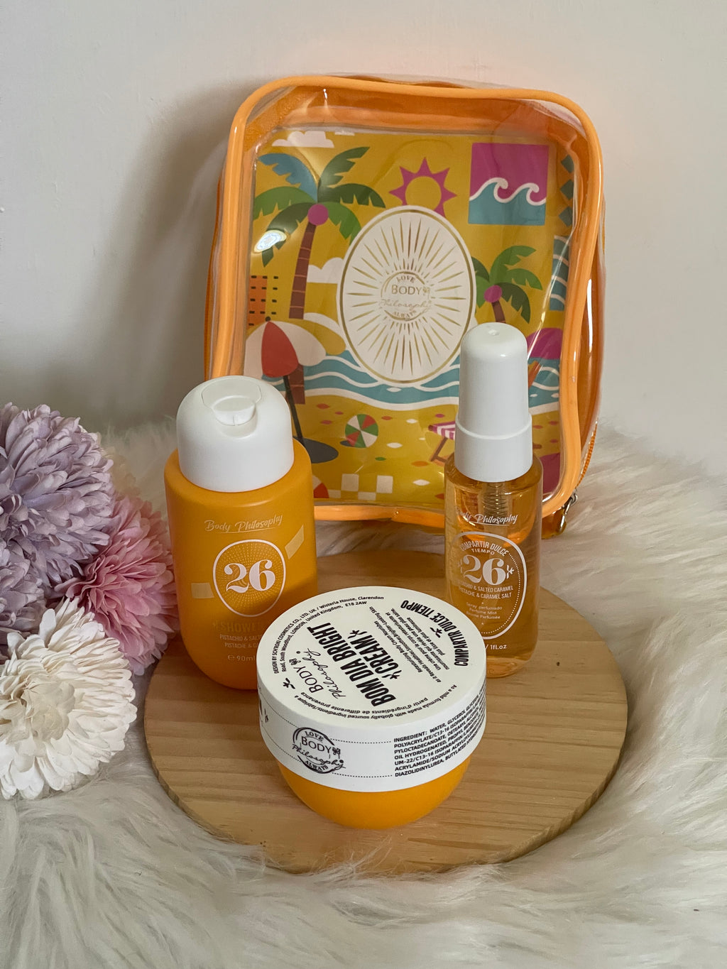 Set Corpo Profumato 26 - Pistacchio e Caramello Salato (3 Pezzi con Pochette)