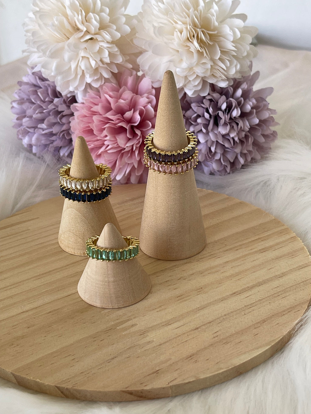 Anello Belle Époque Regolabili in Acciaio con Zirconi Colorati – Eleganza per Ogni Occasione