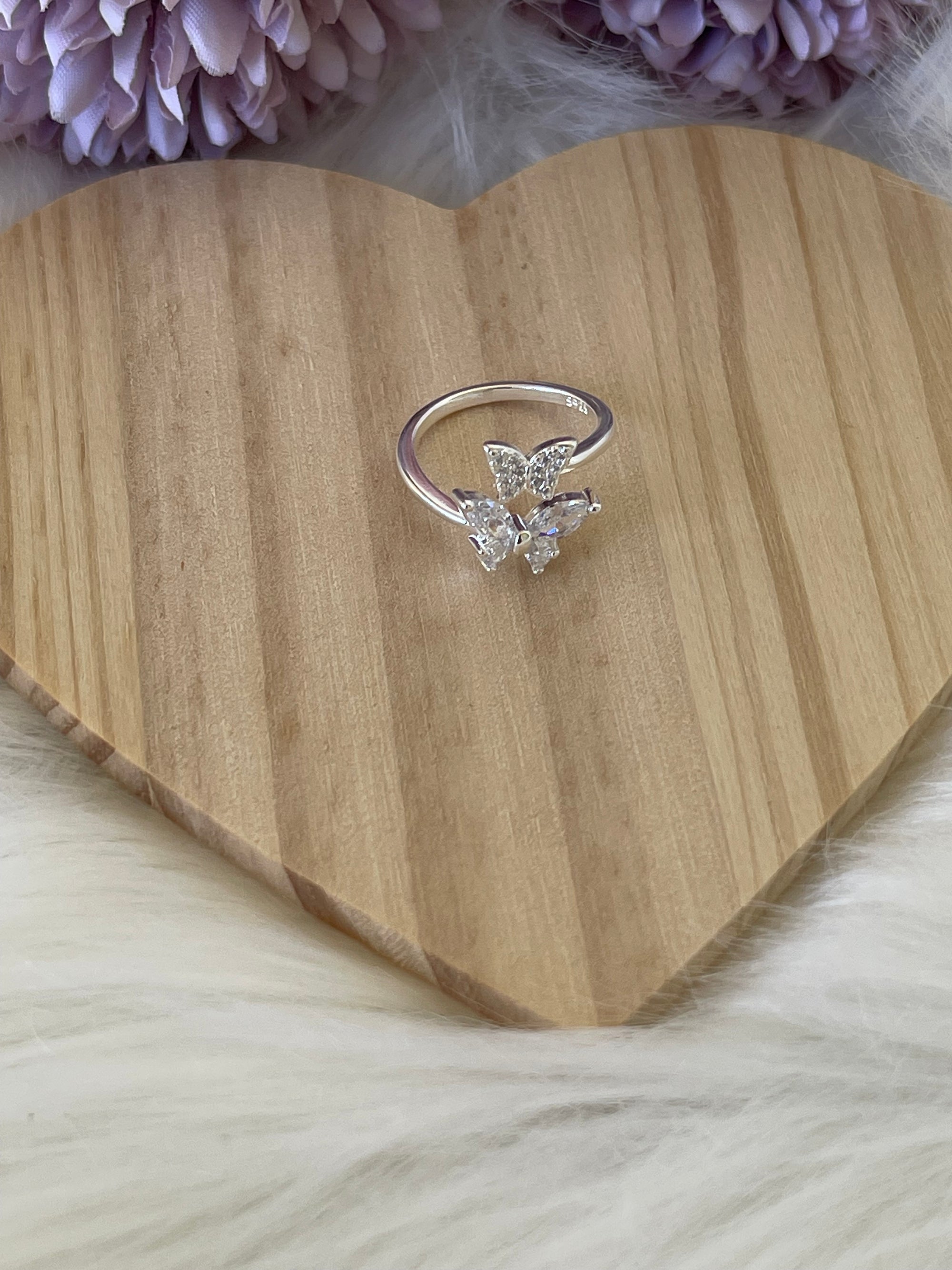Anello Farfalla in Argento Sterling 925 con Zirconi