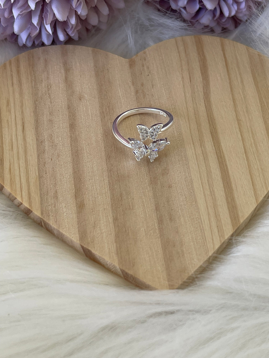 Anello Farfalla in Argento Sterling 925 con Zirconi