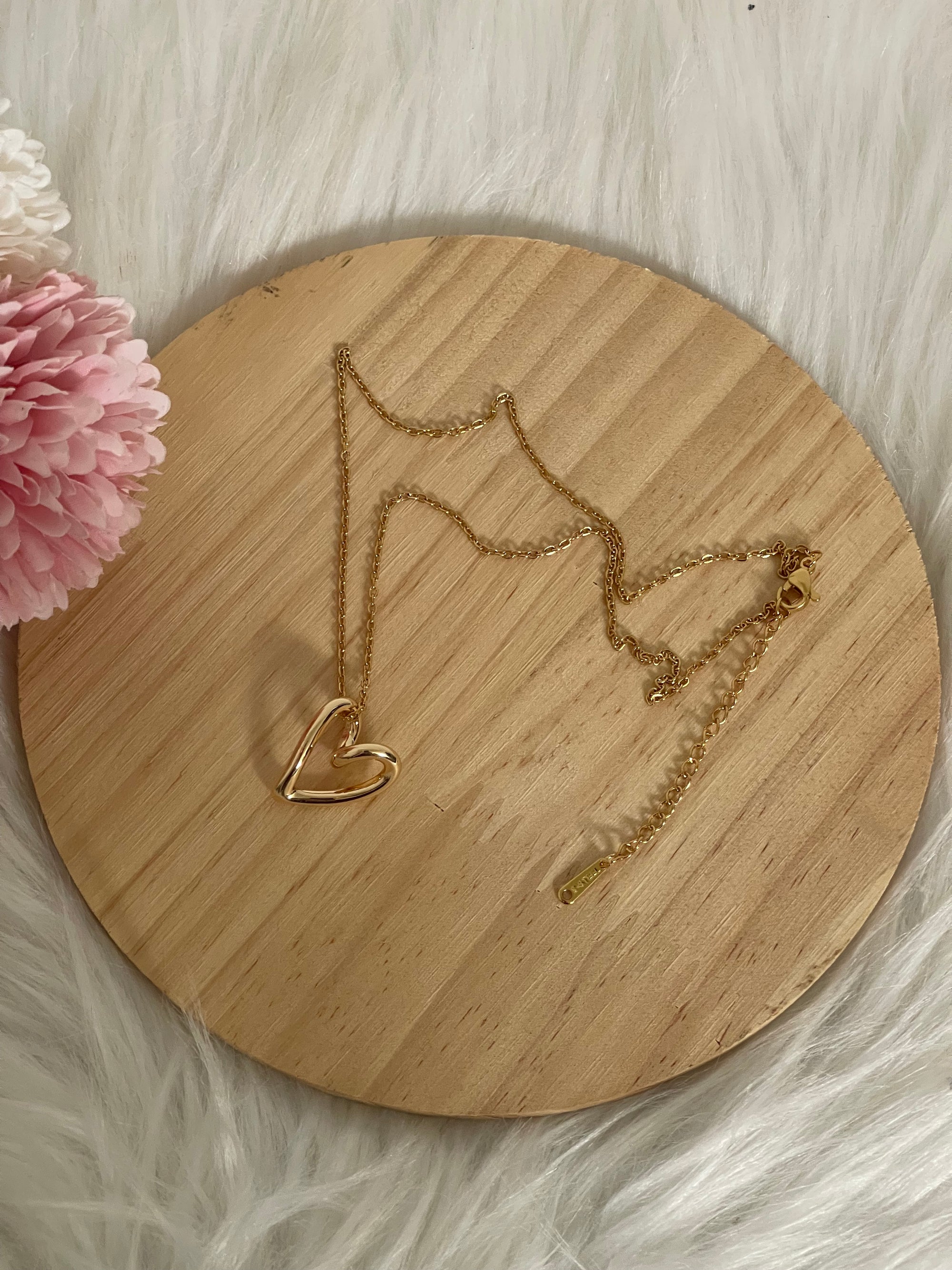 Collana Fluid Heart - Pendente a Cuore Stilizzato in Acciaio Inossidabile