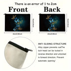 Pochette Donna Elegante con Farfalle Oro e Blu - Beauty Case e Astuccio Trucco Multifunzione