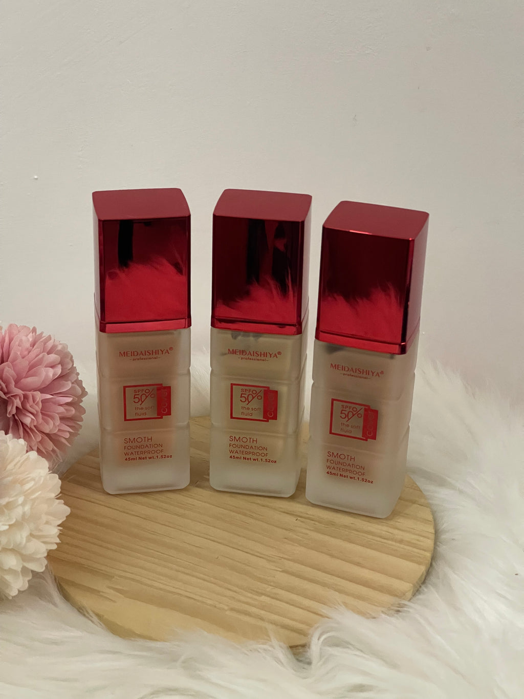 Fondotinta MEIDAISHIYA Sleek Super Cover SPF 50 – Idratante, Waterproof e Lunga Durata (45ml)