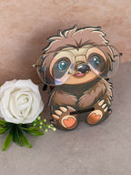 Porta Occhiali da Scrivania in Legno a Forma di Bradipo | Supporto Originale per Occhiali da Vista e Sole