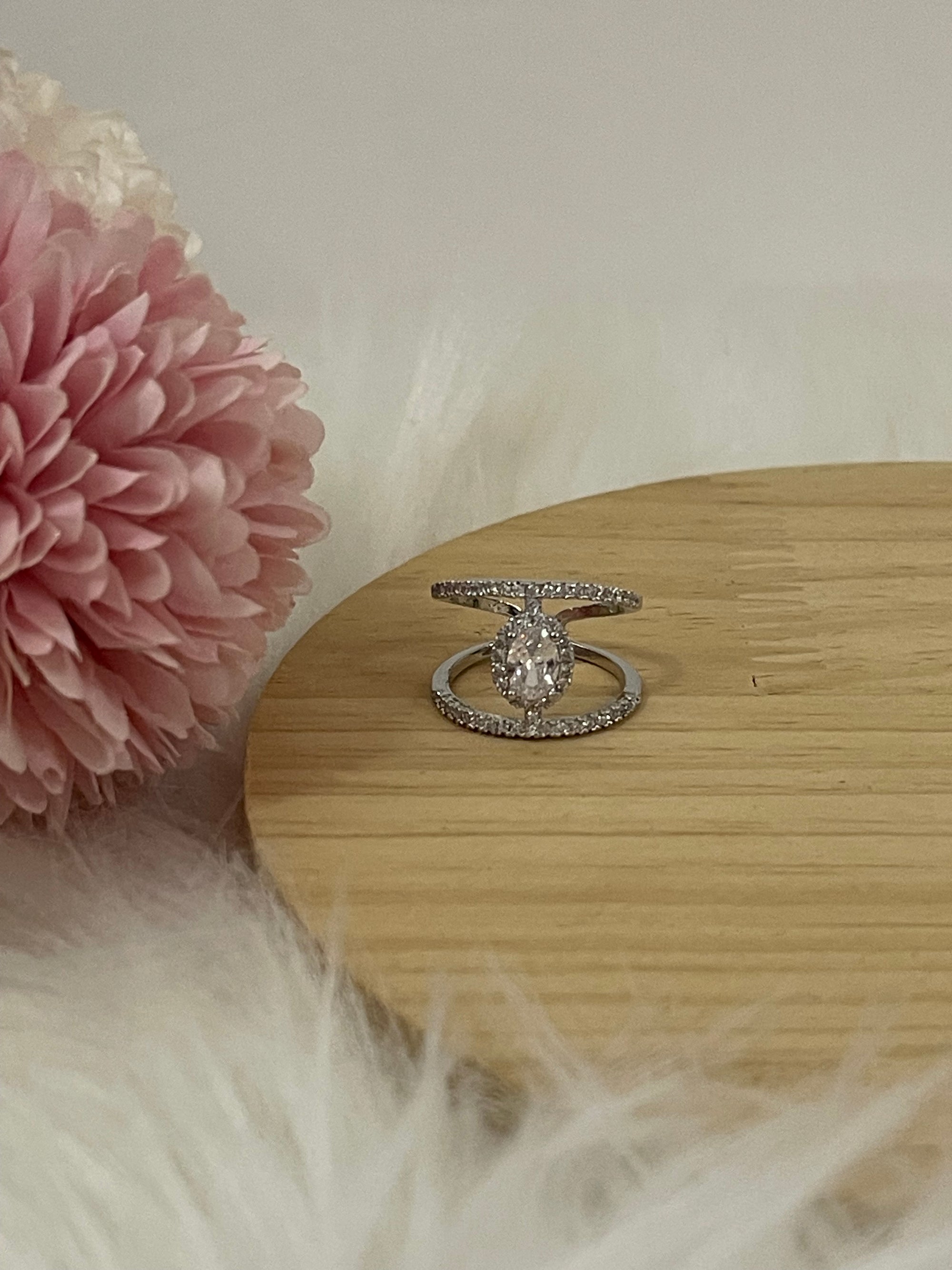 Anello Infinity Halo in Acciaio Inossidabile – Design Doppio Binario Regolabile