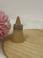 Anello Sinfonia Multi-Fascia "Silver Harmony" in Acciaio Inossidabile – Design 5 Livelli Regolabile