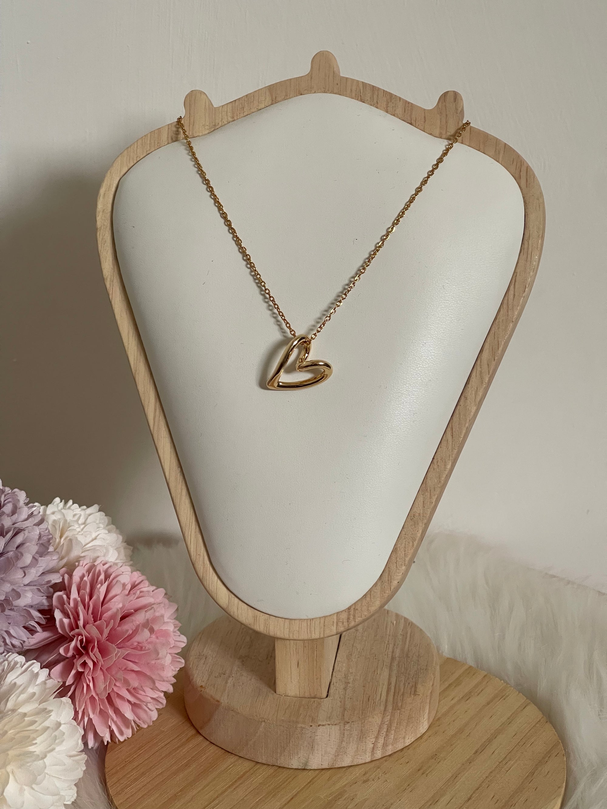 Collana Fluid Heart - Pendente a Cuore Stilizzato in Acciaio Inossidabile