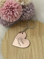 Portachiavi Cuore a Specchio "Amati Sempre" – Rose Gold Inciso | Regalo Romantico e Motivazionale