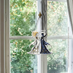 Decorazione da Parete Sole e Luna in Acrilico – Acchiappasole Fantasy "Dee del Giorno e della Notte" – 20x18cm