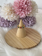 Anello Belle Époque Regolabie in Acciaio con Zirconi Colorati – Eleganza per Ogni Occasione