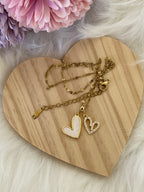 Collana Dafne Cuori Elegante in Acciaio Inossidabile Dorato Regolabile - Regalo Perfetto