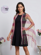 Foulard Scialle e Pareo Mare 3 in 1 con Frange Trama a Rete | AB.MIDEA