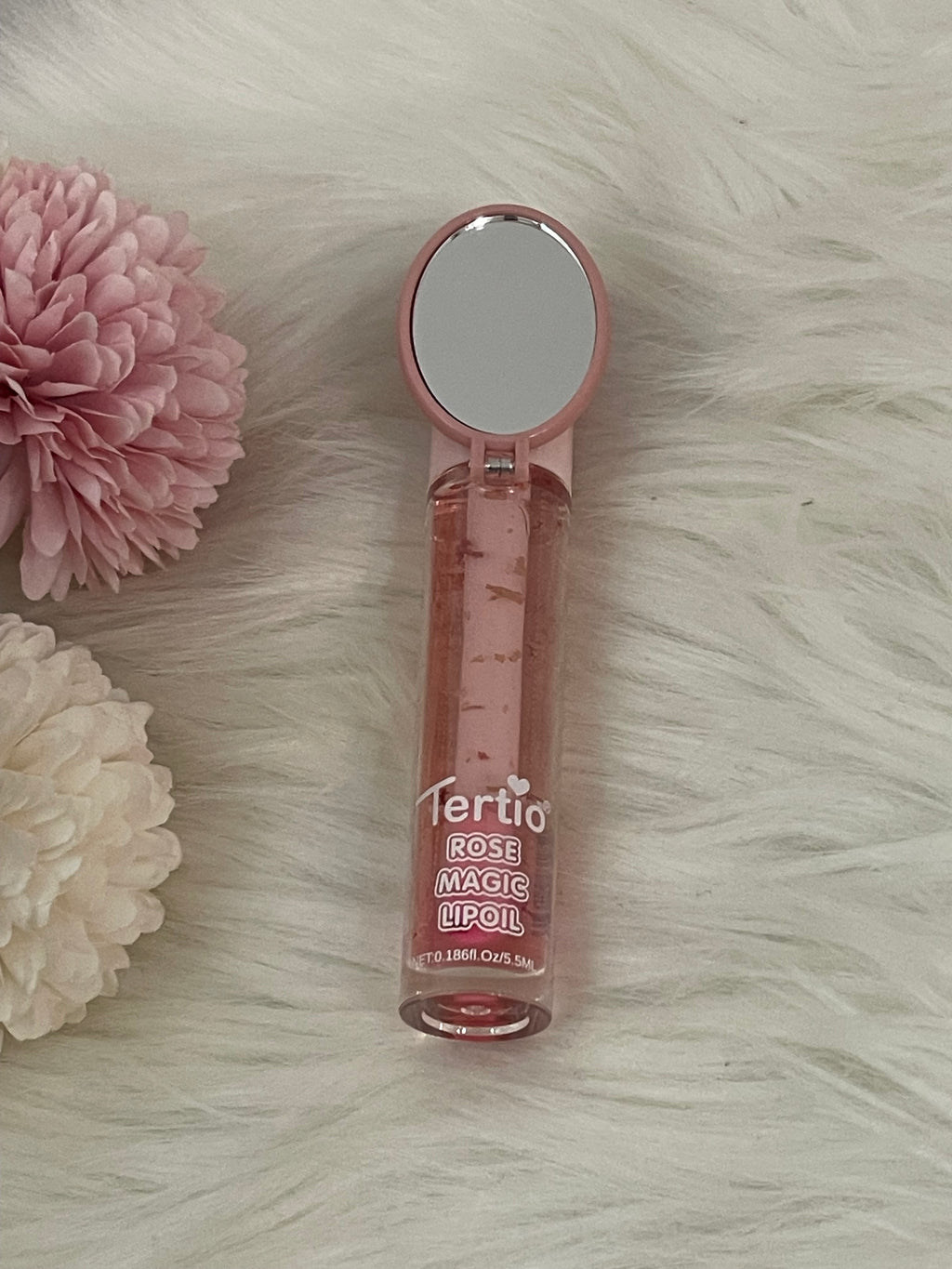 Tertio Rose Magic Lip Oil - Olio Labbra Idratante con Siero alla Rosa e Specchietto Integrato - 5.5ml
