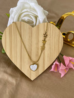 Collana Battito in Acciaio Inossidabile con Ciondolo Cuore e Stelle