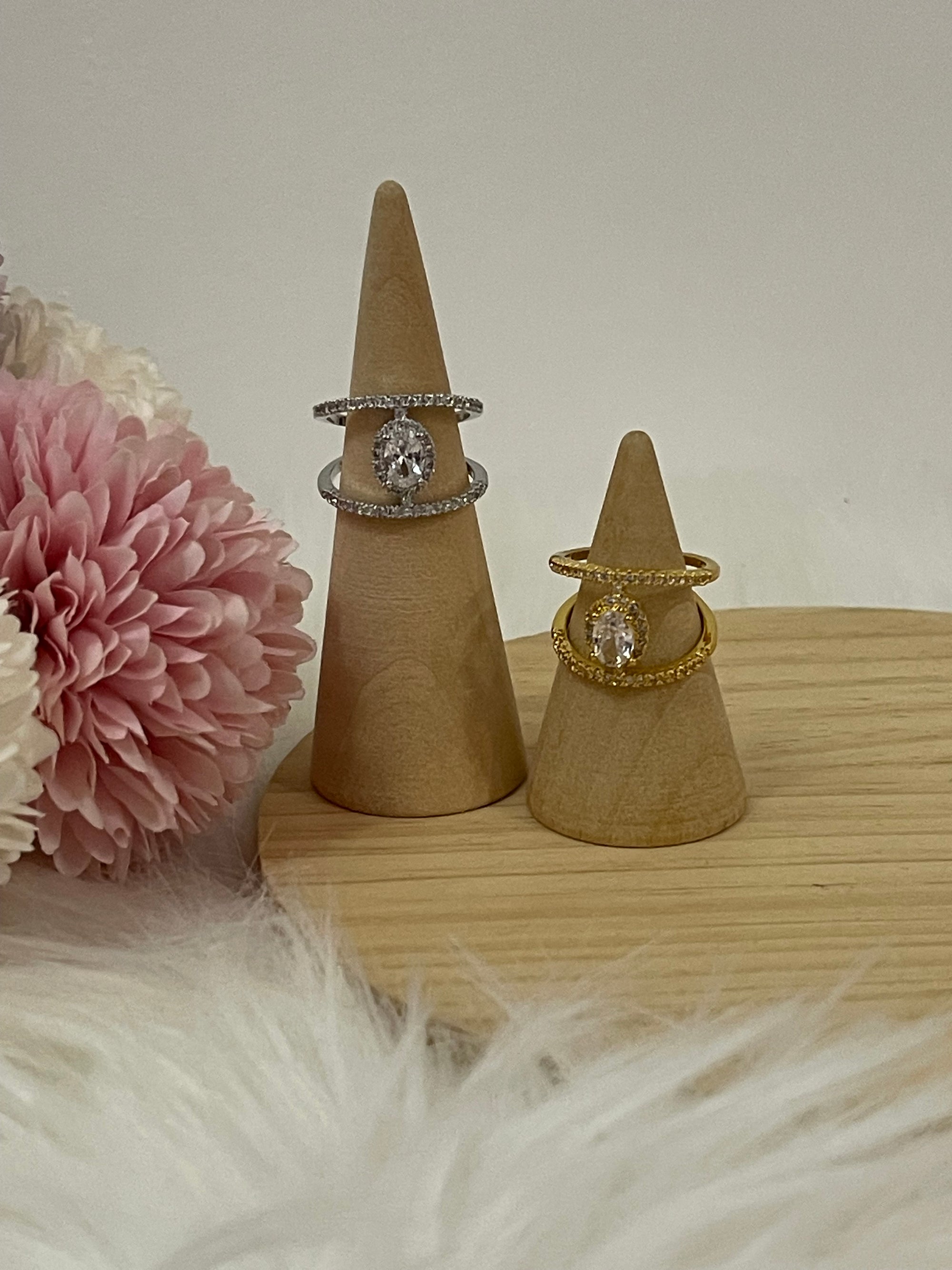 Anello Infinity Halo in Acciaio Inossidabile – Design Doppio Binario Regolabile