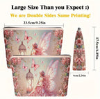 Borsa Trucco Portatrucchi Fairy Core - Beauty Case da Viaggio con Stampa Fata e Farfalle - Pochette Makeup Grande Capacità