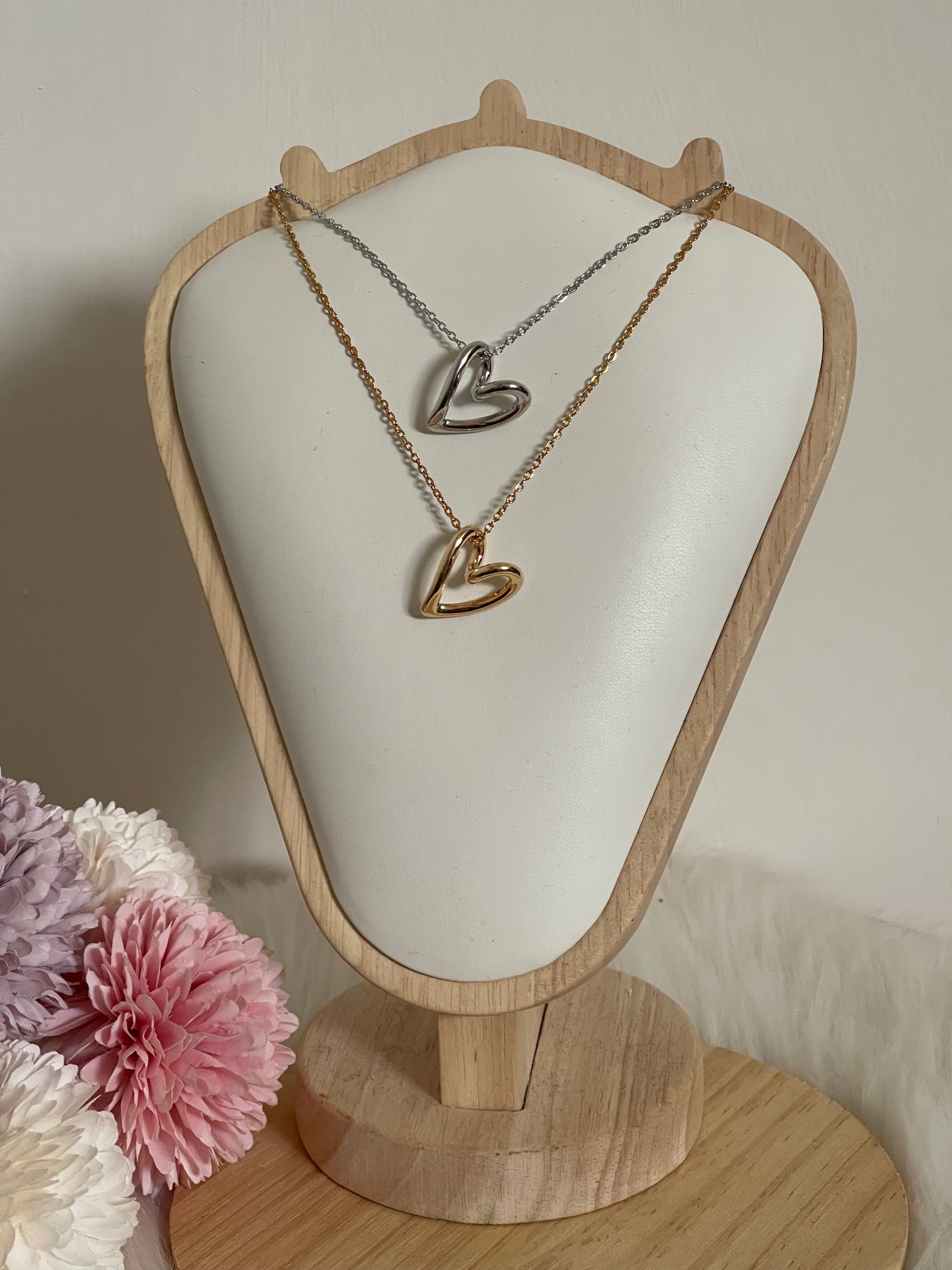 Collana Fluid Heart - Pendente a Cuore Stilizzato in Acciaio Inossidabile